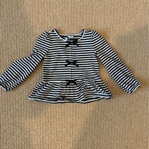 Janie & Jack Stripe Bow Top, Size 5
